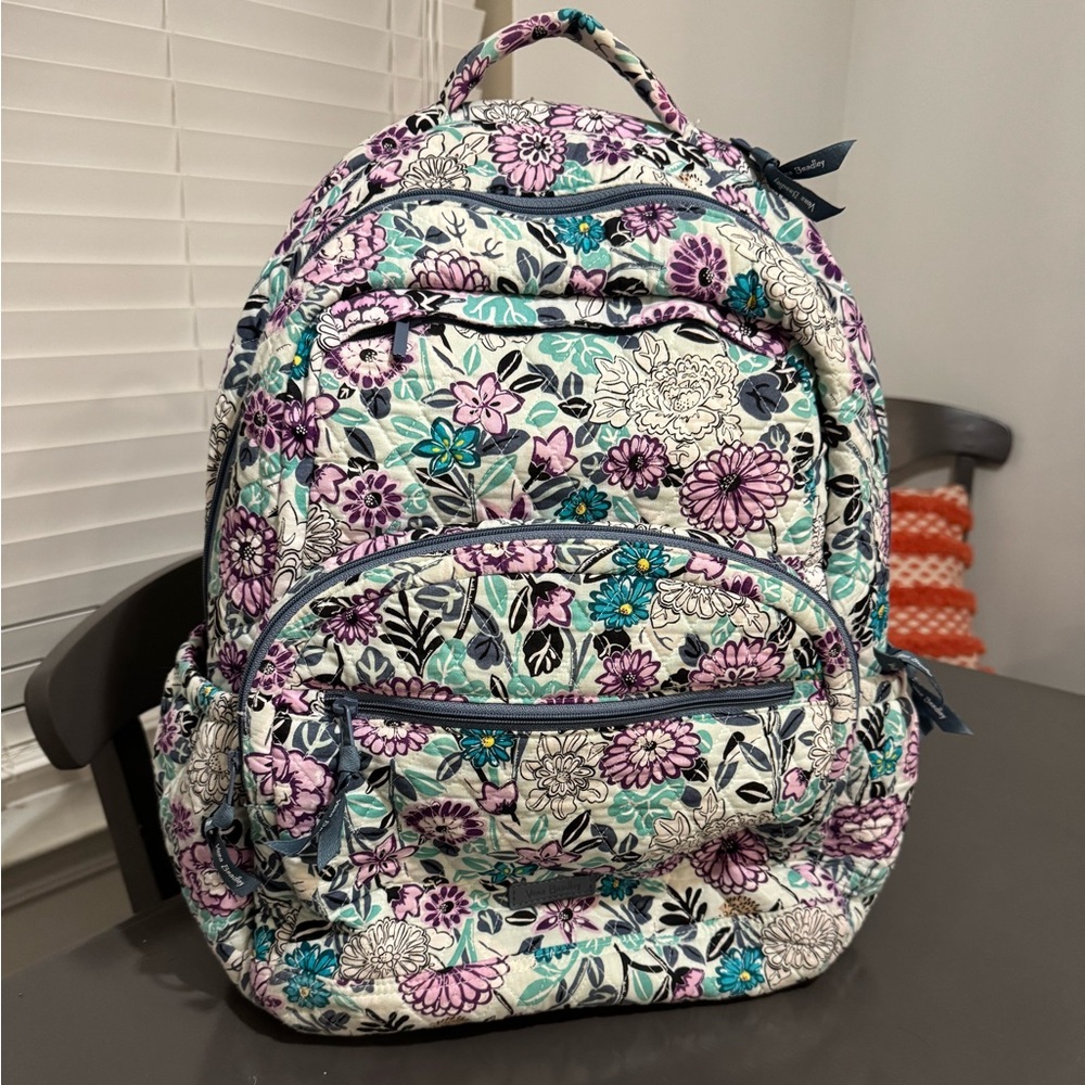 Vera Bradley Purple and Blue Floral Backpack